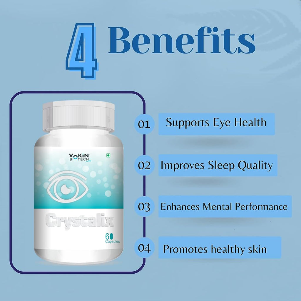 Vokin Biotech Crystalix Complete Eye Health Formula To Maintain Healthy Eyes Capsules | Grocsy