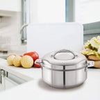 CELLO Maxima Insulated Casserole Hot Pot For Kitchen 1350ml, Silver | Grocsy