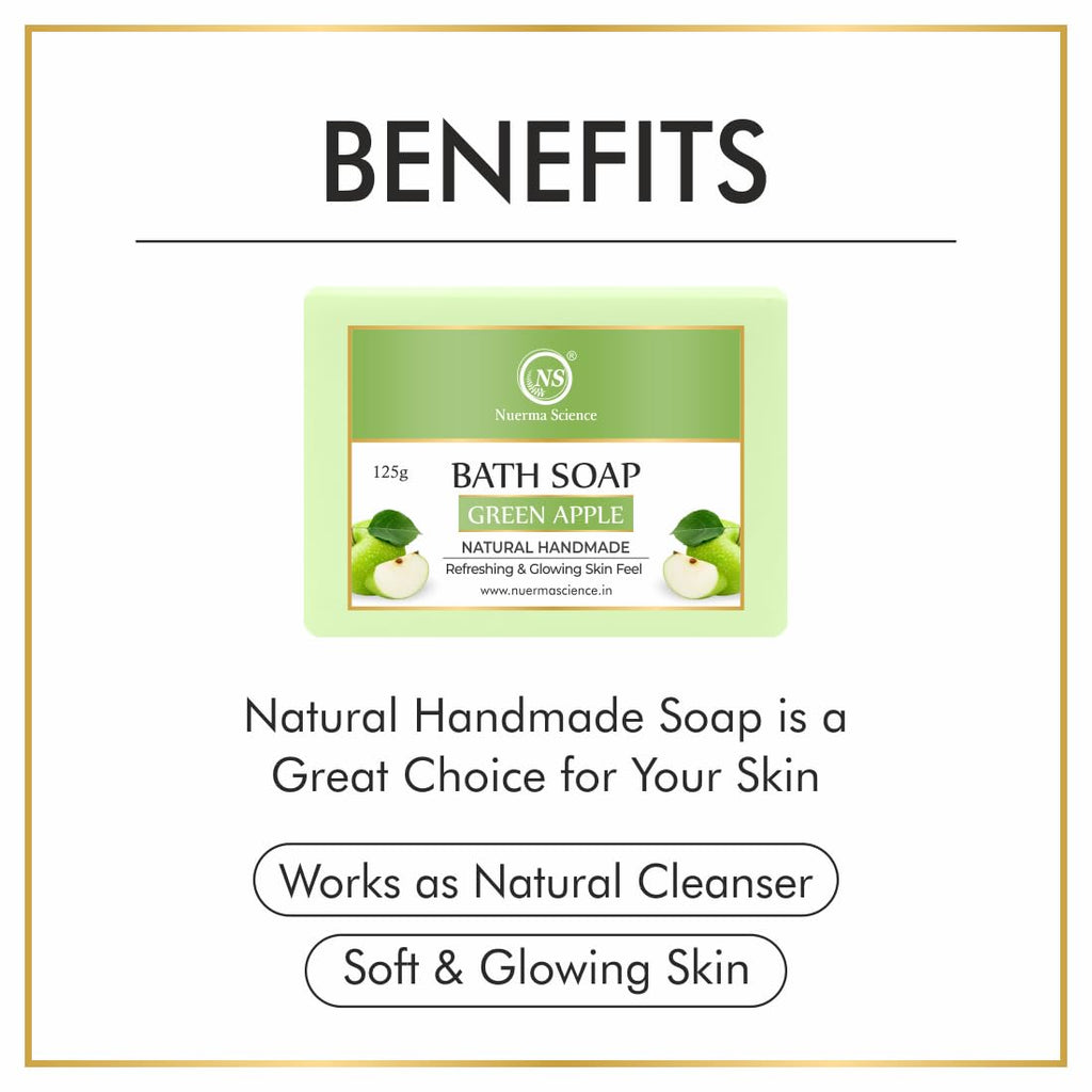 Nuerma Science Green Apple Bath Soap | Refreshes & Revitalizes Skin | Grocsy