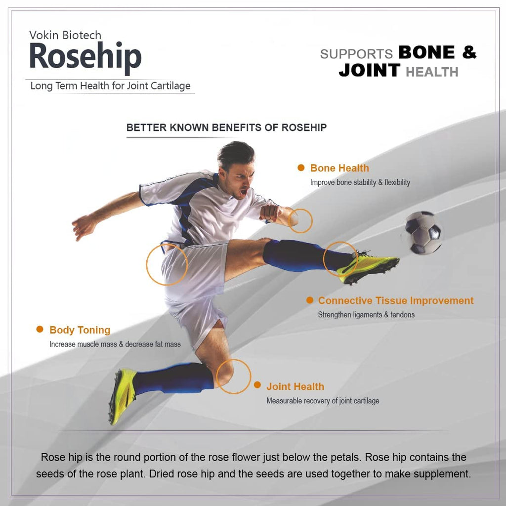 Vokin Biotech Rosehip Extract, Support Bone & Joint Health, Capsules (500mg) | Grocsy