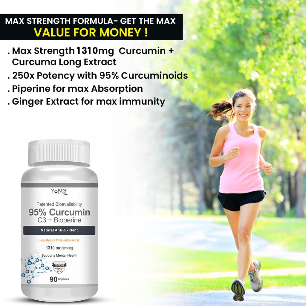 Vokin Biotech Curcumin C3+ Bioperine 1310mg Supports Mental Health | Grocsy