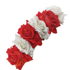 Orange & White Velvet Rose Gajra | Grocsy