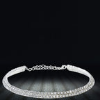 Silver-Toned Alloy Double Line Silver Choker Necklace - The Pari | Grocsy
