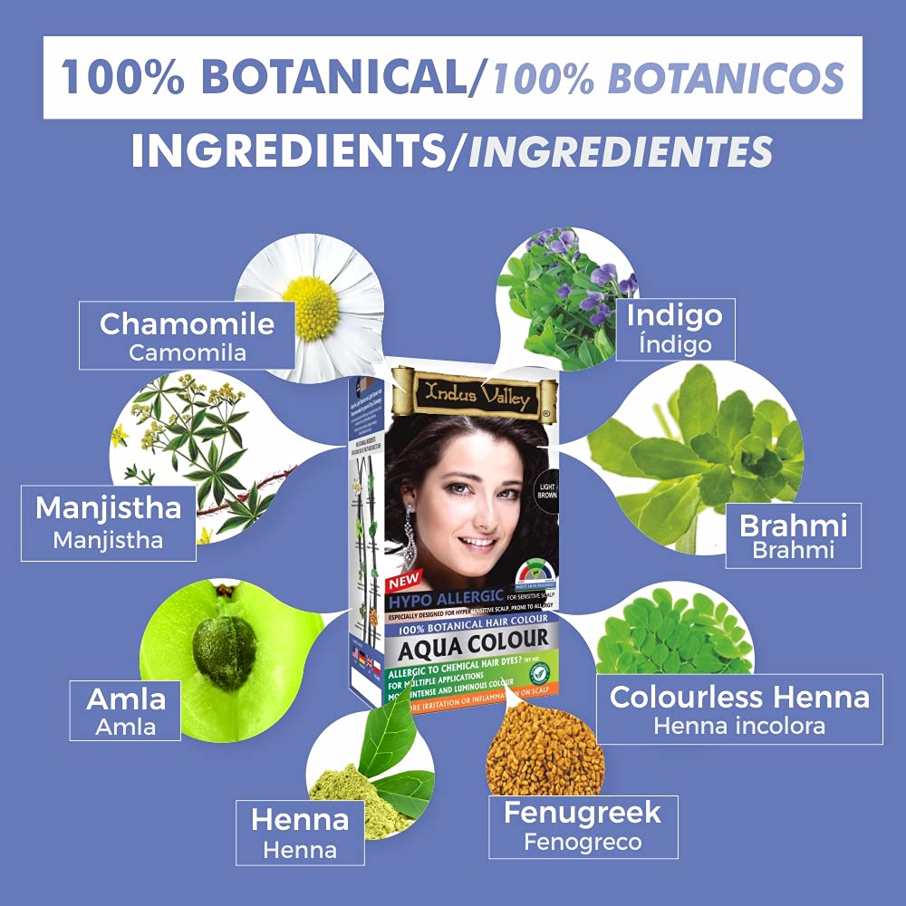 Indus Valley Aqua Hair Color Gray Coverage Hair Dye Allergy Free Organic Hair Color | Grocsy