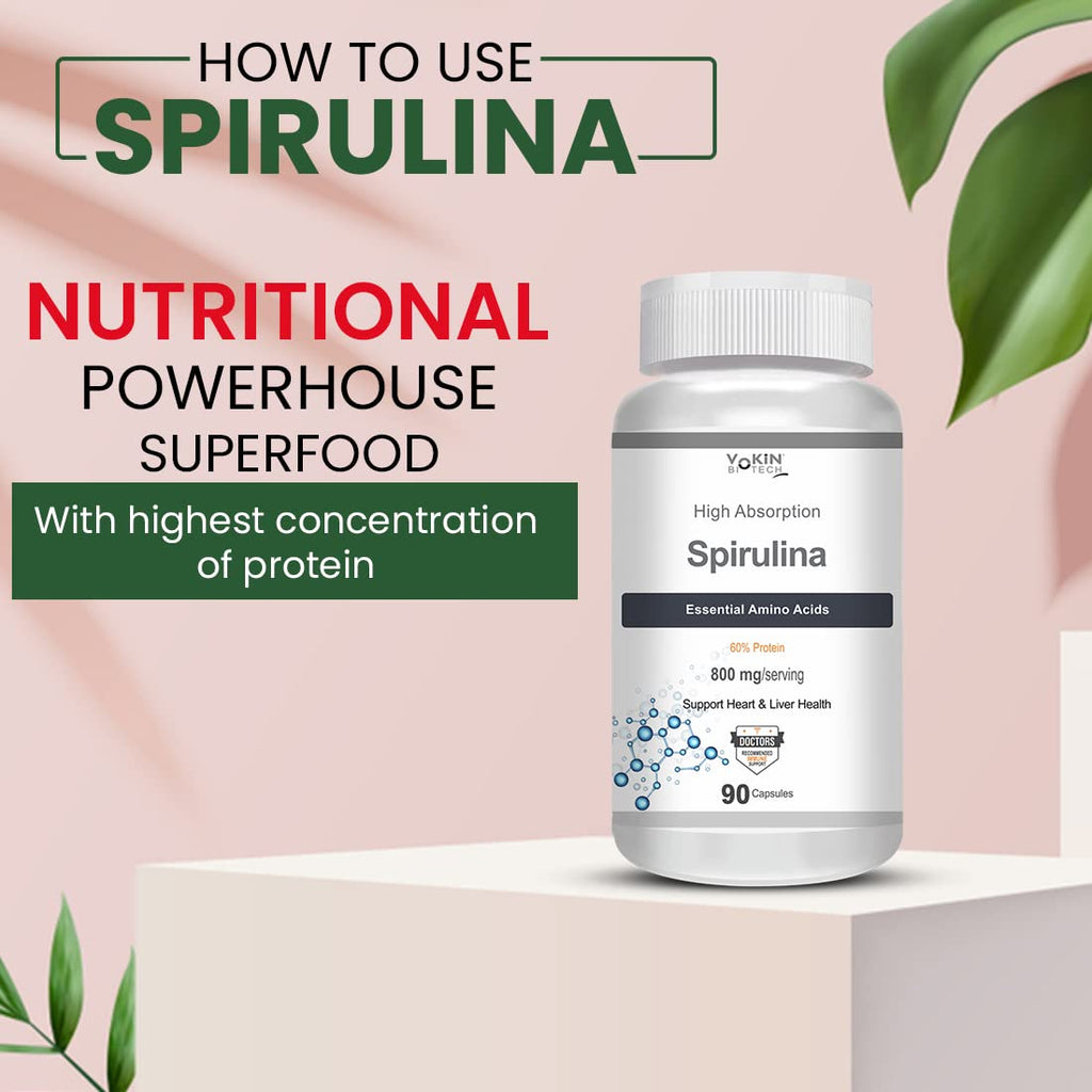 Vokin Biotech Spirulina- Support Heart Health and Liver Health -800mg | Grocsy