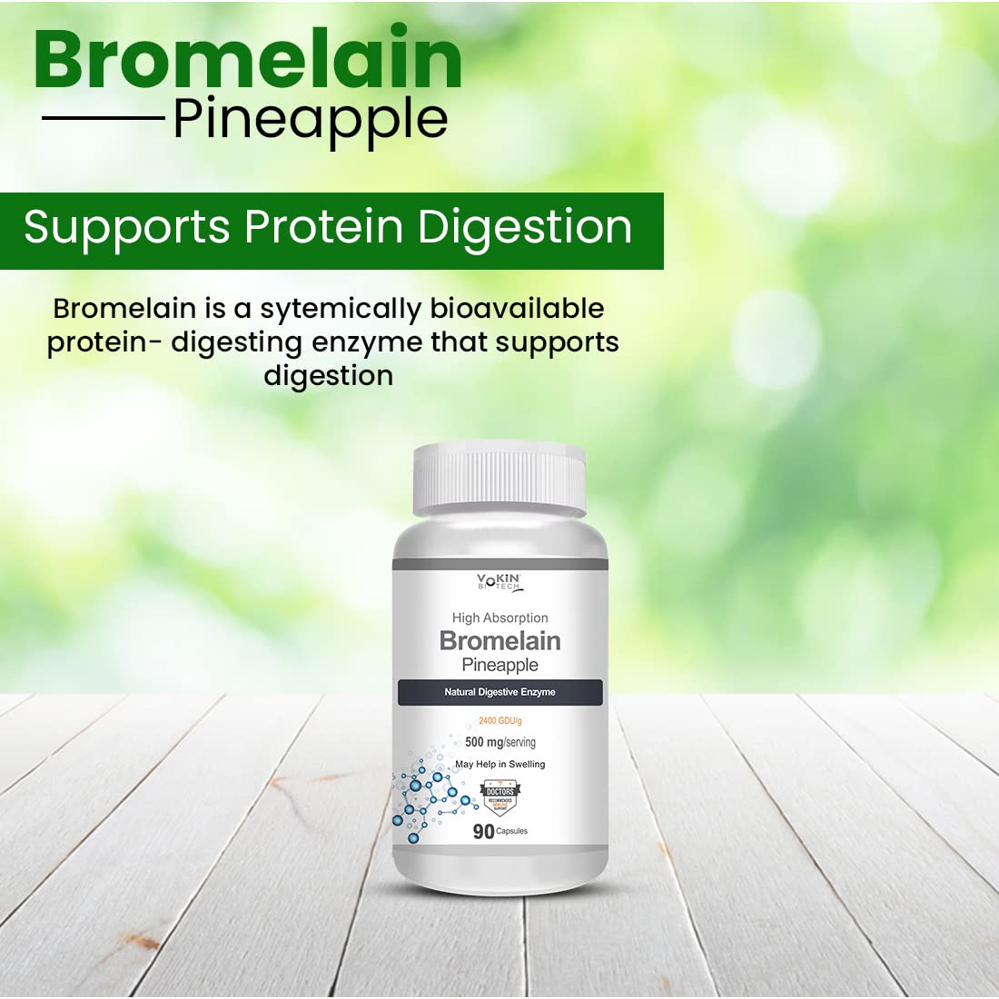 Vokin Biotech Bromelain Pineapple Capsules | Grocsy