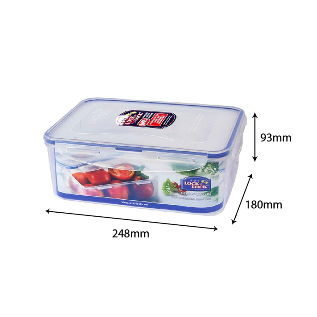 Lock & Lock Airtight Fridge Containers With Lid 2.6 Liters, Leak Proof | Grocsy