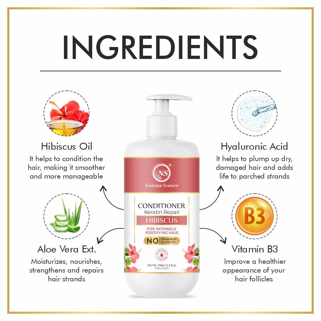Nuerma Science Hibiscus Hair Conditioner with Keratin Repair | Grocsy