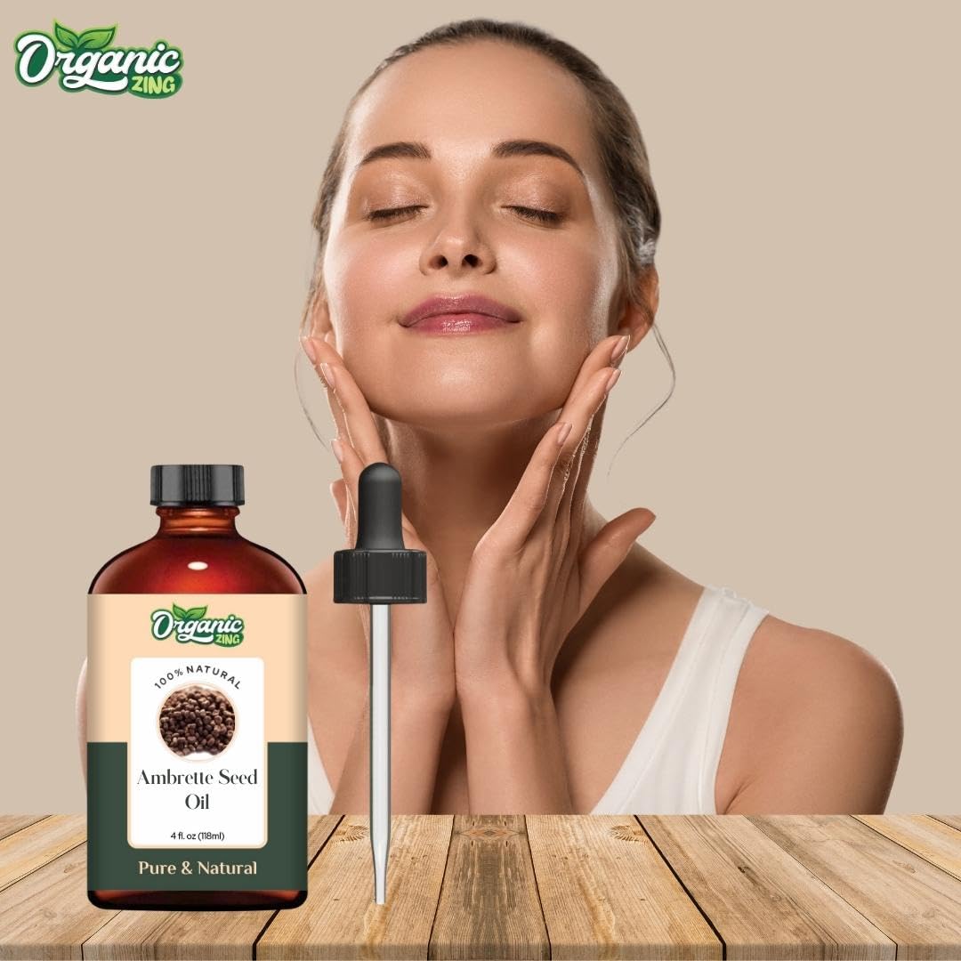 Organic Zing Ambrette Seed (Abelmoschus moschatus) Oil | Pure & Natural Carrier Oil for Skincare, Aroma & Diffusers | Grocsy