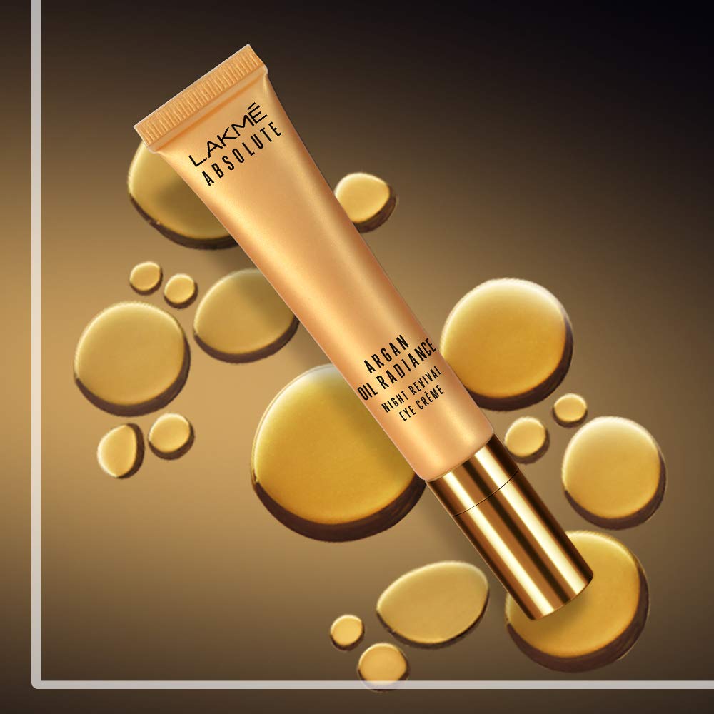 Lakme Absolute Argan Oil Radiance Night Revival Eye Cream, 15 g | Grocsy