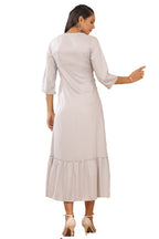 Juniper Women's Grey Zari Embroidered Rayon Dobby Maxi Dress | Grocsy