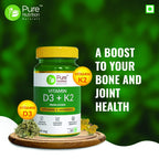 Pure Nutrition Vitamin D3 + K2 from Lichen Veg Tablets | Grocsy