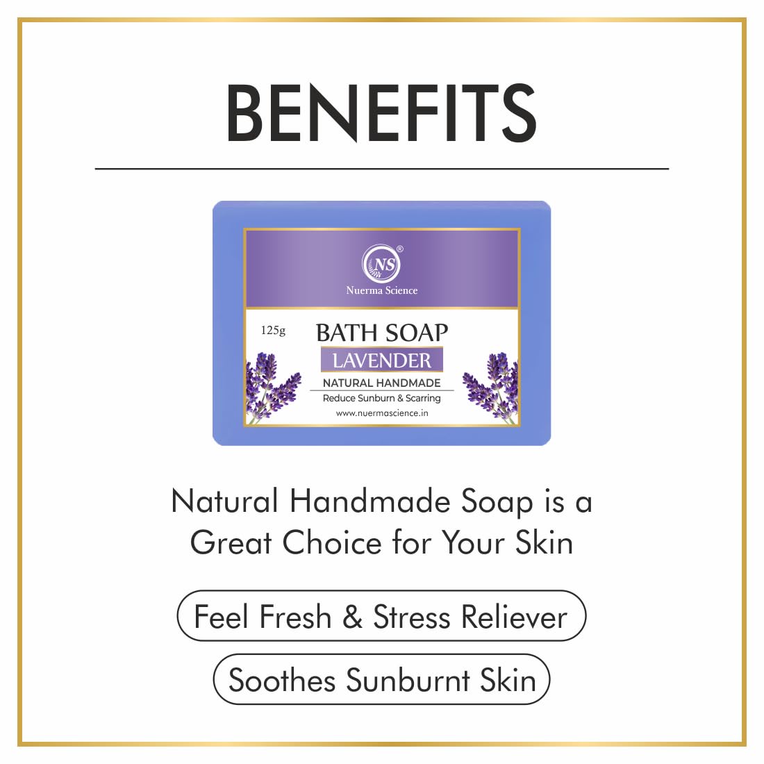 Nuerma Science Lavender Bath Soap | reduce sunburn & scarring | Grocsy