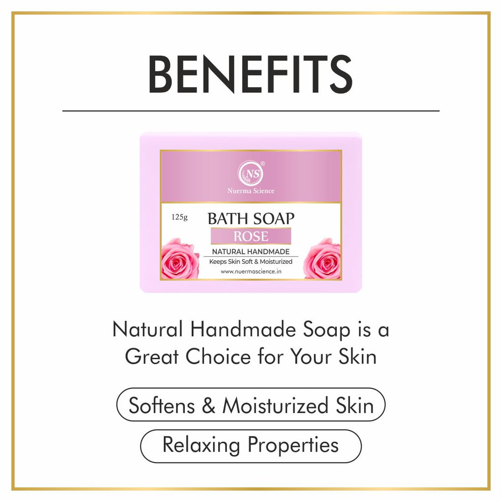 Nuerma Science Rose Bath Soap | Keeps Skin Soft & Moisturized | Grocsy