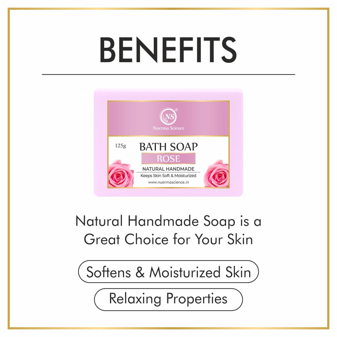 Nuerma Science Rose Bath Soap | Keeps Skin Soft & Moisturized | Grocsy