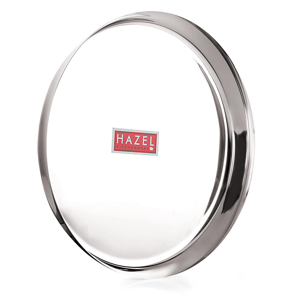 HAZEL Stainless Steel Plates Set|Dinner & Lunch Set of 6, 25.5 cm | Grocsy