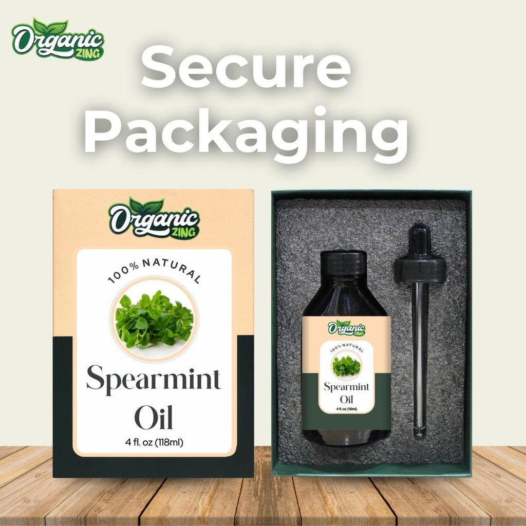 Organic Zing Spearmint (Mentha Spicata) Oil | Pure & Natural Essential Oil for Aroma, Diffusers & Haircare | Grocsy