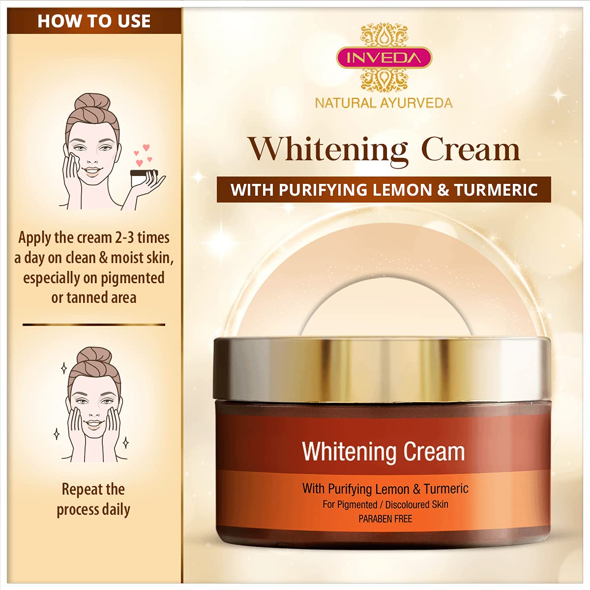Inveda Whitening Cream with Purifying Lemon & Turmeric | Grocsy