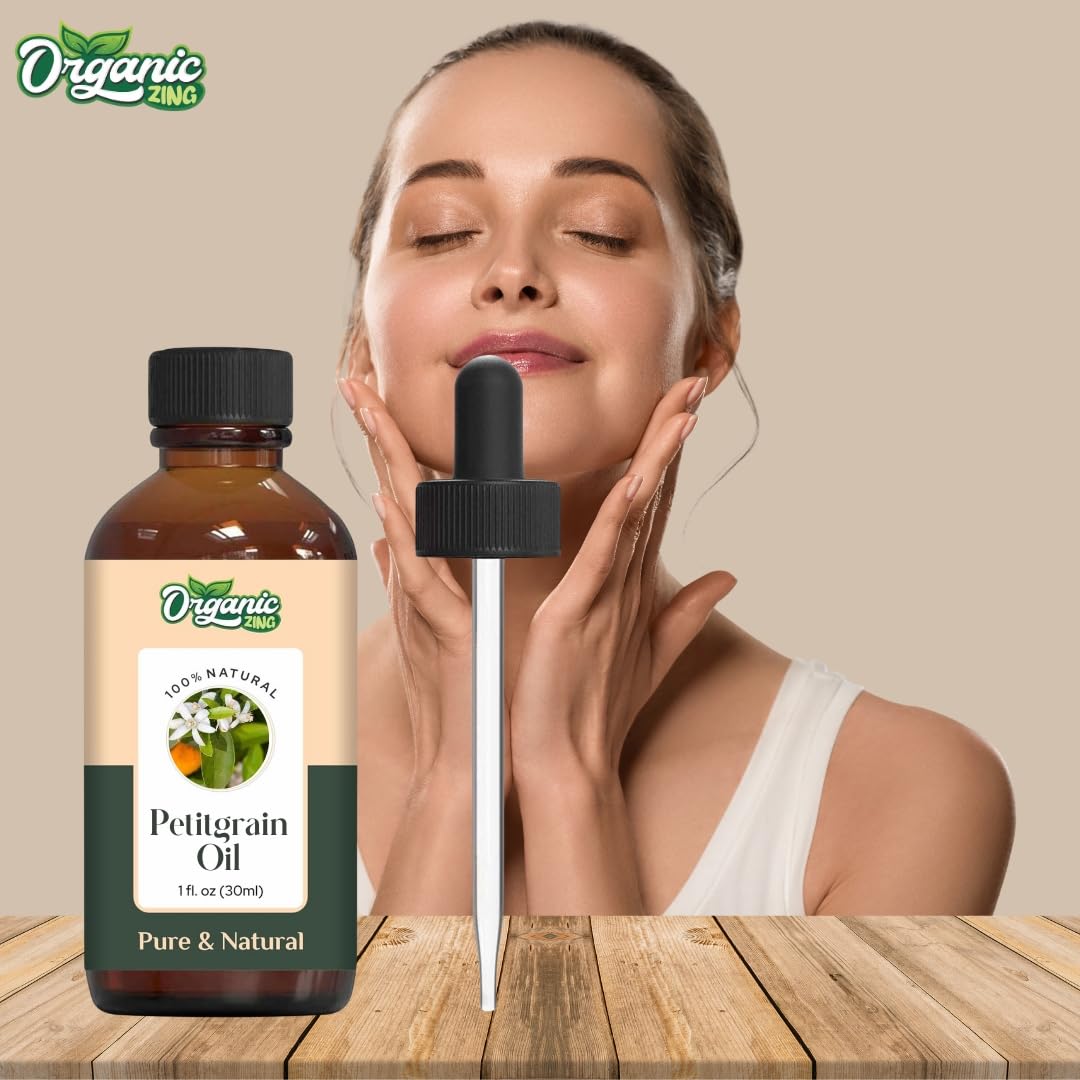 Organic Zing Petitgrain (Citrus aurantium L.) Oil | Pure & Natural Essential Oil for Aroma, Diffuser & Skincare | Grocsy