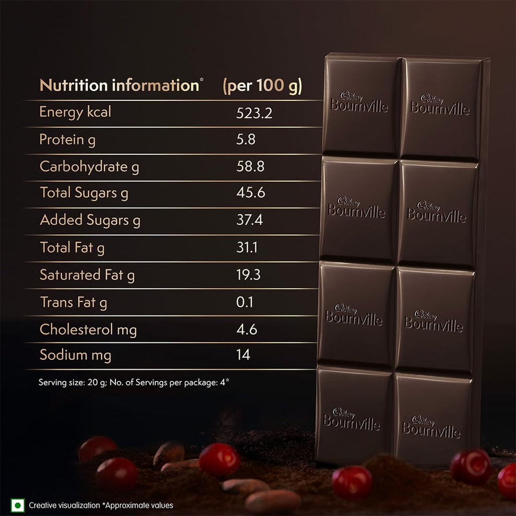 Cadbury Bournville Cranberry Dark Chocolate Bar | Grocsy