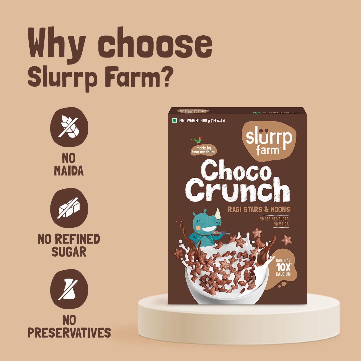 Slurrp Farm Choco Crunch - Ragi Stars and Moons | Grocsy