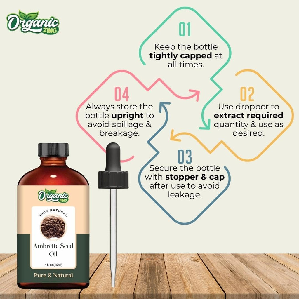 Organic Zing Ambrette Seed (Abelmoschus moschatus) Oil | Pure & Natural Carrier Oil for Skincare, Aroma & Diffusers | Grocsy