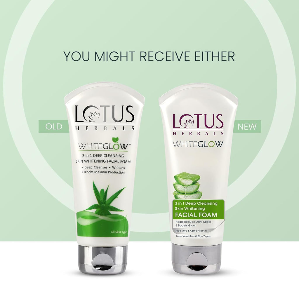 Lotus Herbals WhiteGlow 3-In-1 Deep Cleansing Skin Whitening Face Wash | Grocsy