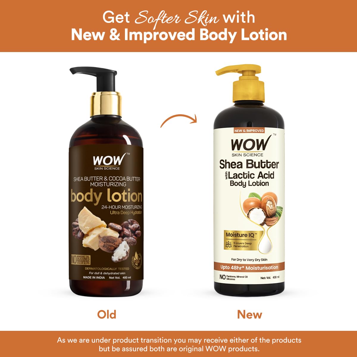 Wow Skin Science Shea Butter and Cocoa Butter Moisturizing Body Lotion | Grocsy