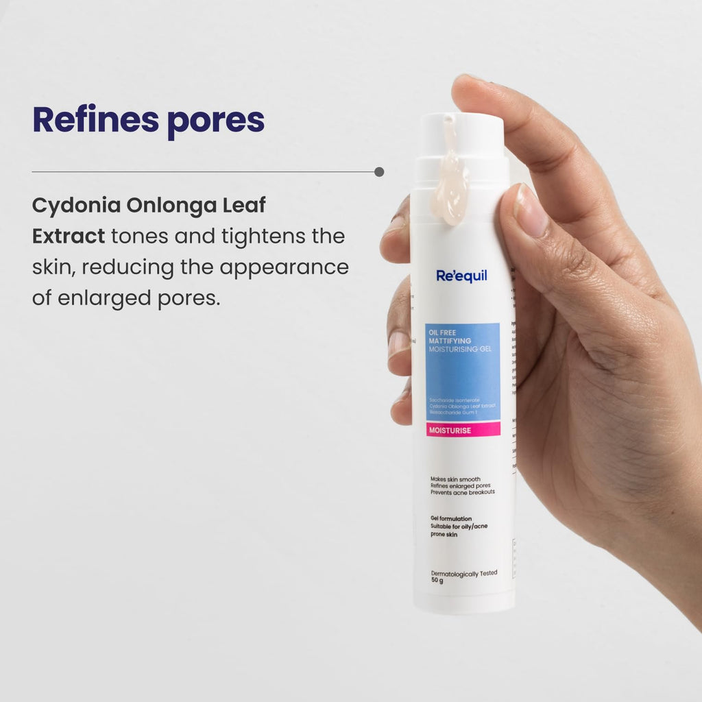 Re'equil Oil Free Mattifying Moisturizer, Boosts Hydration, Refines Enlarged Pores | Grocsy