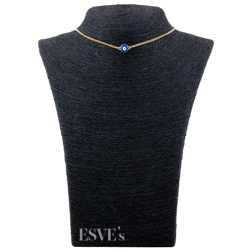 Gold-Toned Alloy Evil Pendant Necklace - The Pari | Grocsy