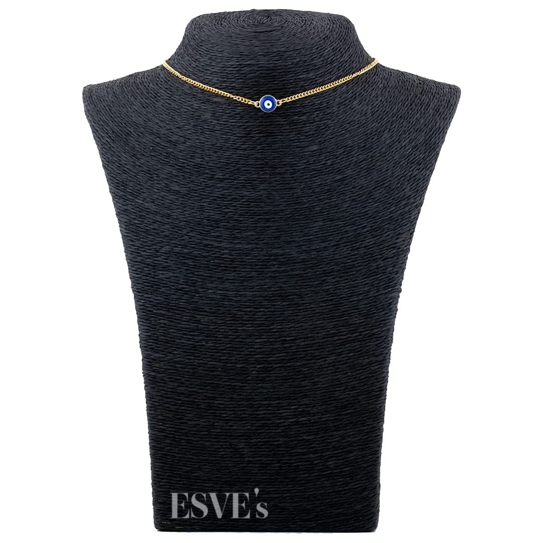 Gold-Toned Alloy Evil Pendant Necklace - The Pari | Grocsy