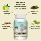 Vokin Biotech Keto Extreme Ketogenic Weight Loss Formula with Garcinia Cambogia Extract Fat Burner | Metabolism Booster | Grocsy