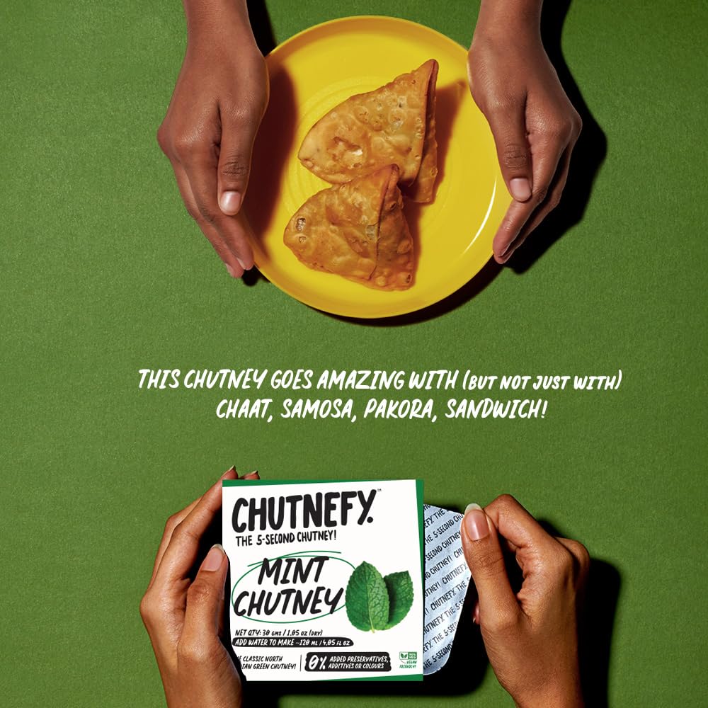 Chutnefy Mint Chutney | Delicious & Ready-to-Eat | 5-Second Instant Chutney | Grocsy