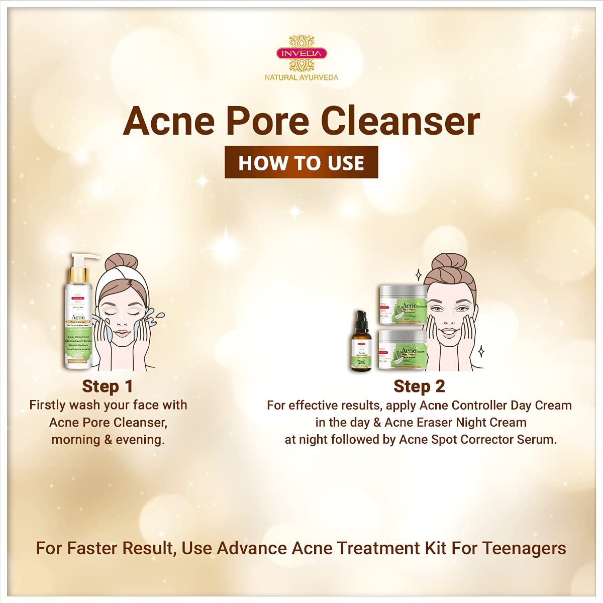 Inveda Teen's Care Acne Pore Cleanser | Grocsy