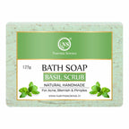 Nuerma Science Basil Scrub Bath Soap | For Acne, Blemishes & Pimples Control | Grocsy