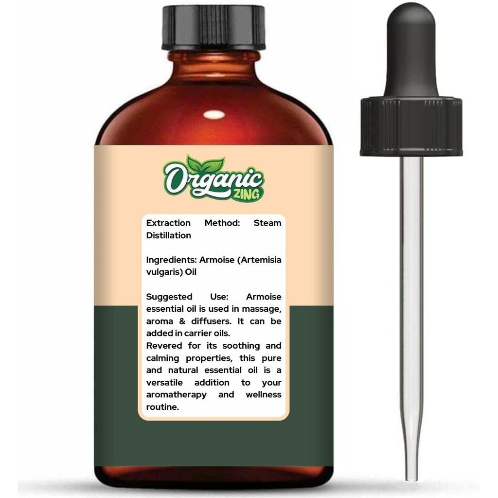 Organic Zing Armoise (Artemisia vulgaris) Oil | Pure & Natural Essential Oil for Massage, Aroma & Diffuser | Grocsy