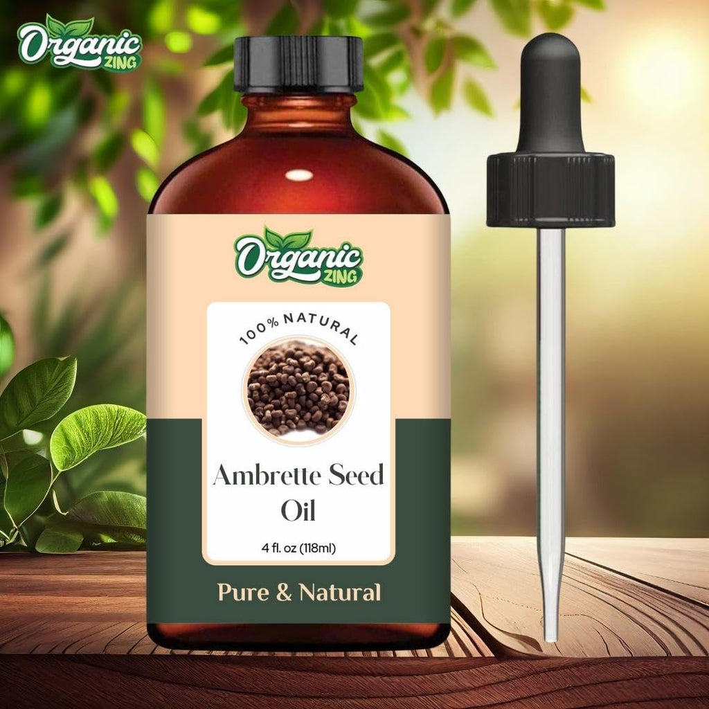 Organic Zing Ambrette Seed (Abelmoschus moschatus) Oil | Pure & Natural Carrier Oil for Skincare, Aroma & Diffusers | Grocsy