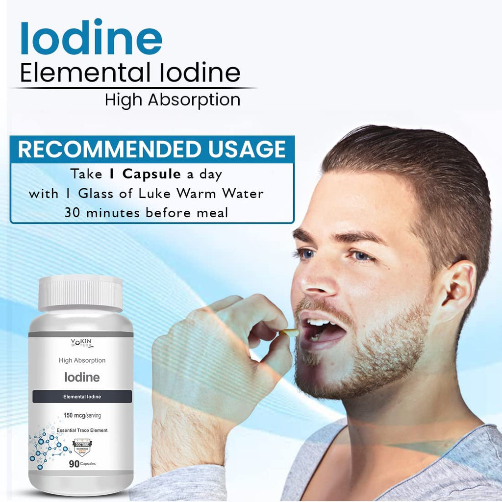 Vokin Biotech Iodine | Supplement to Support The Thyroid and Maintain Healthy Cellular Metabolism | Grocsy