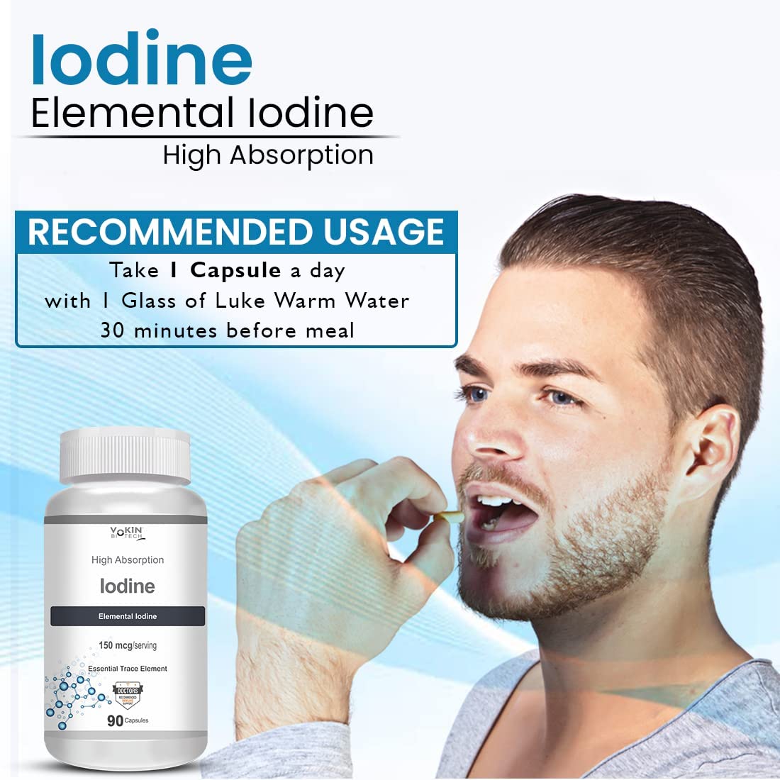 Vokin Biotech Iodine | Supplement to Support The Thyroid and Maintain Healthy Cellular Metabolism | Grocsy