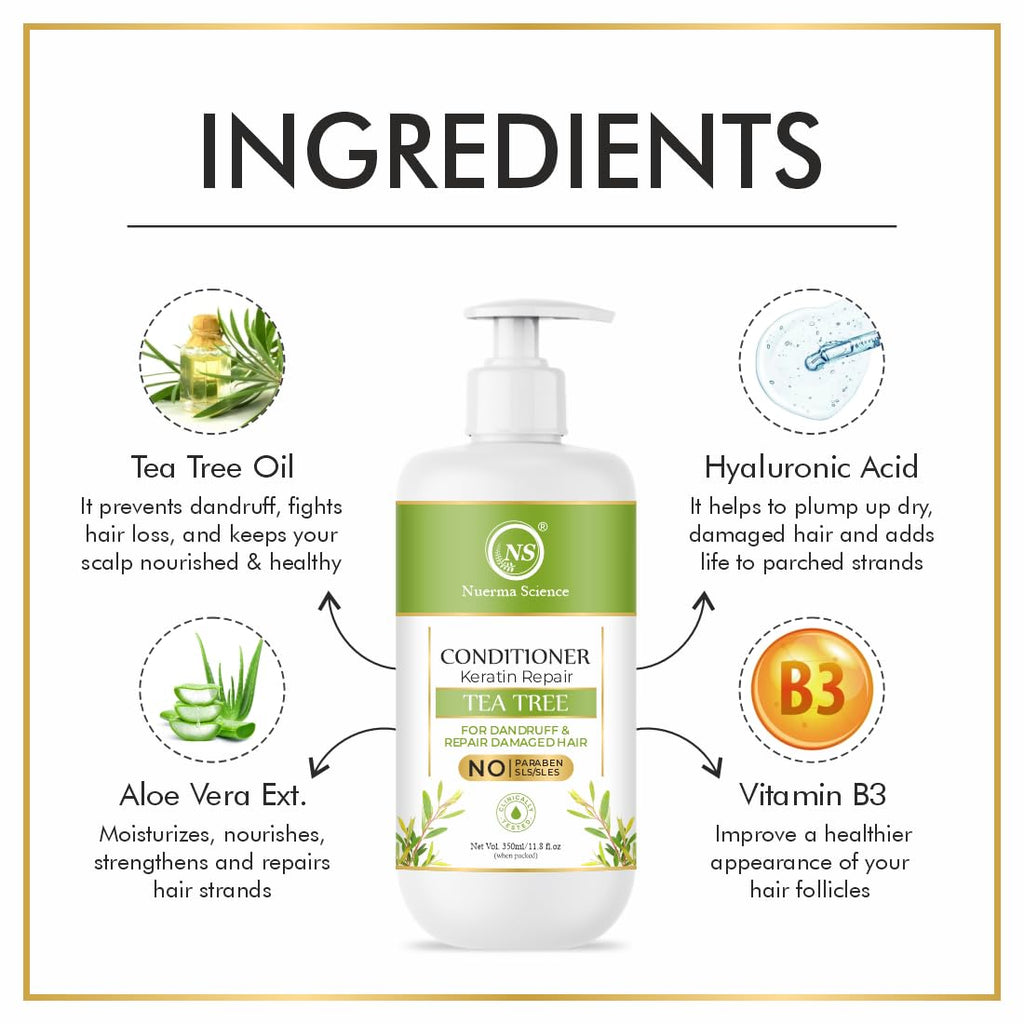Nuerma Science Keratin Repair Tea Tree Hair Conditioner for Dandruff & Repair Damaged Hair | Grocsy