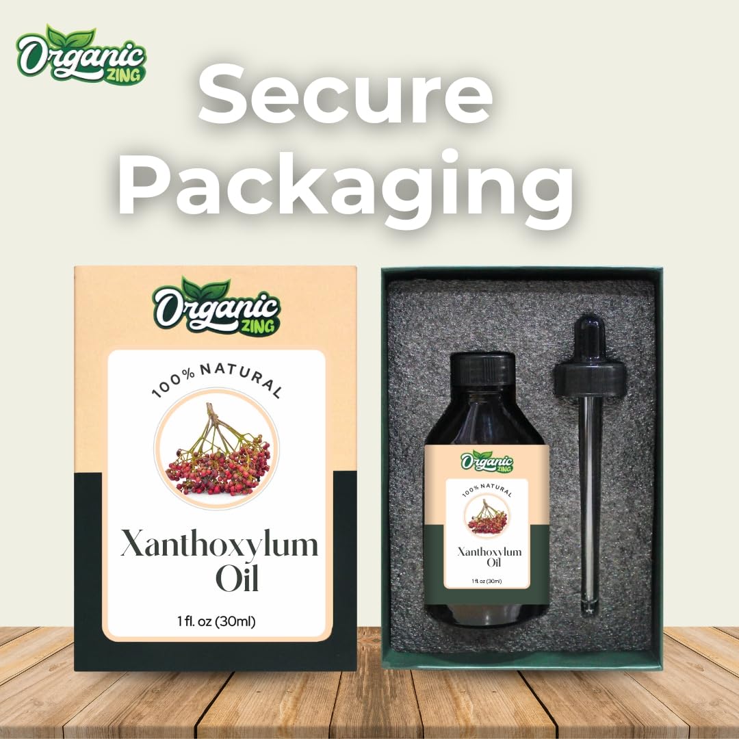 Organic Zing Xanthoxylum (Zanthoxylum) Oil | Pure & Natural Steam Distilled Essential Oil for Aroma, Diffusers & Massage | Grocsy