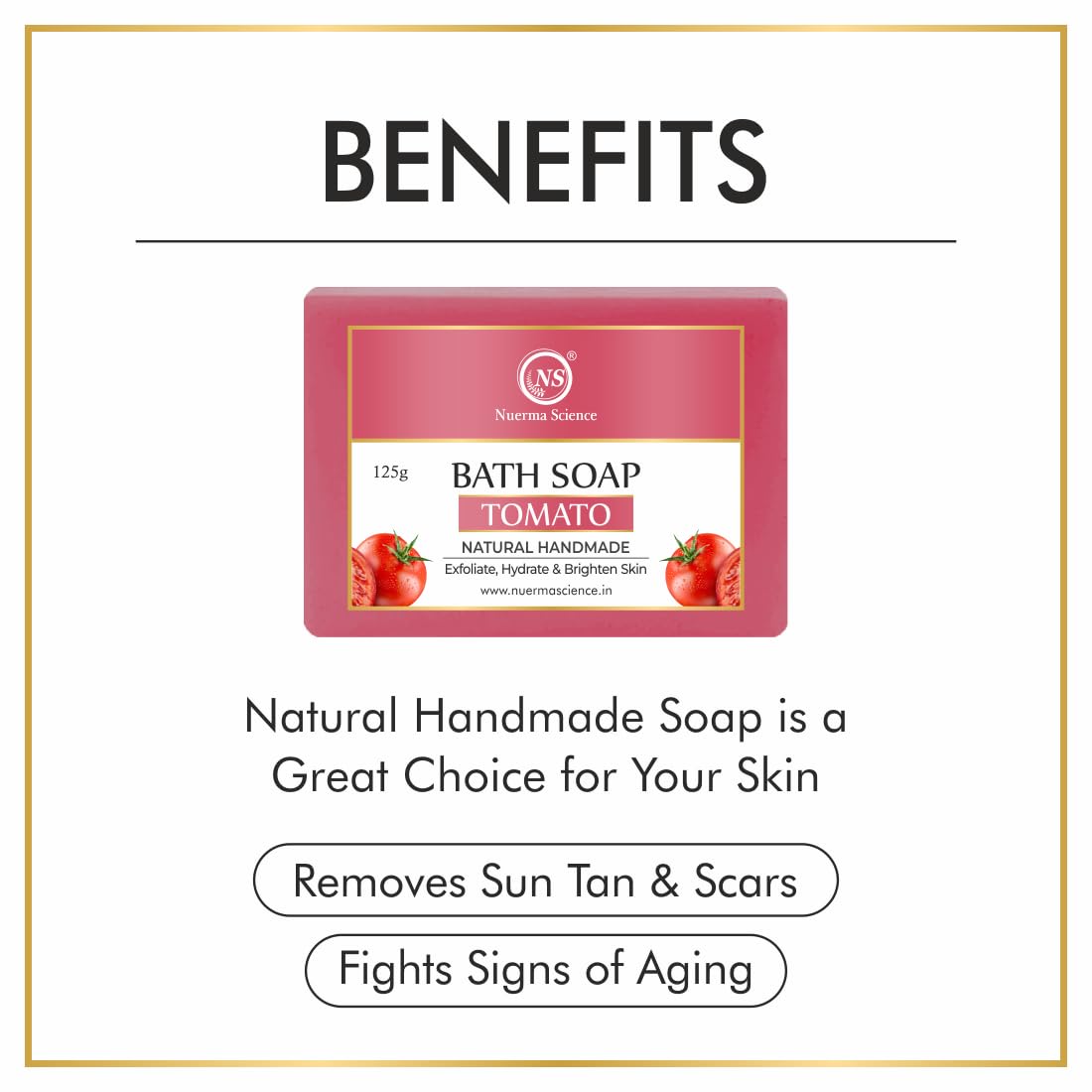 Nuerma Science Tomato Bath Soap | Exfoliate, Hydrate & Brighten Skin | Grocsy