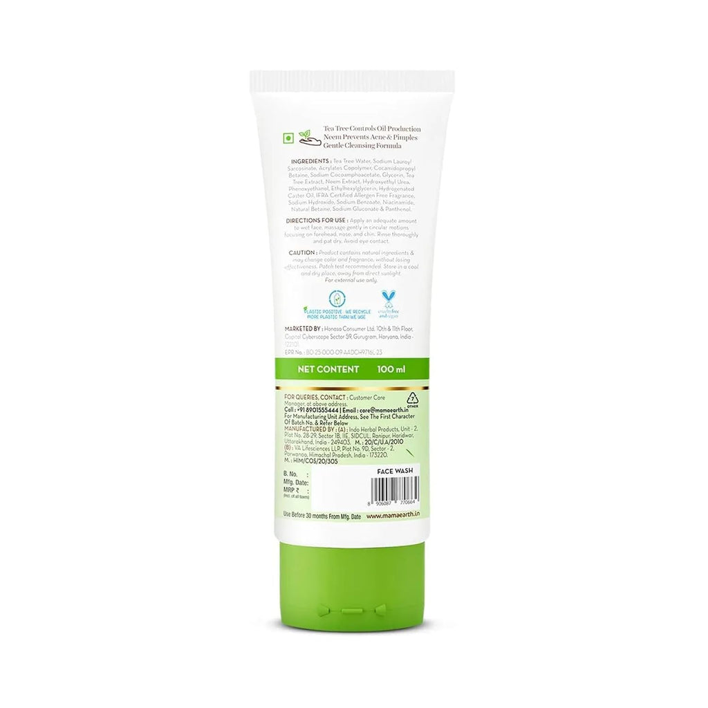 Mamaearth Tea Tree Face Wash for Acne & Pimples | Grocsy