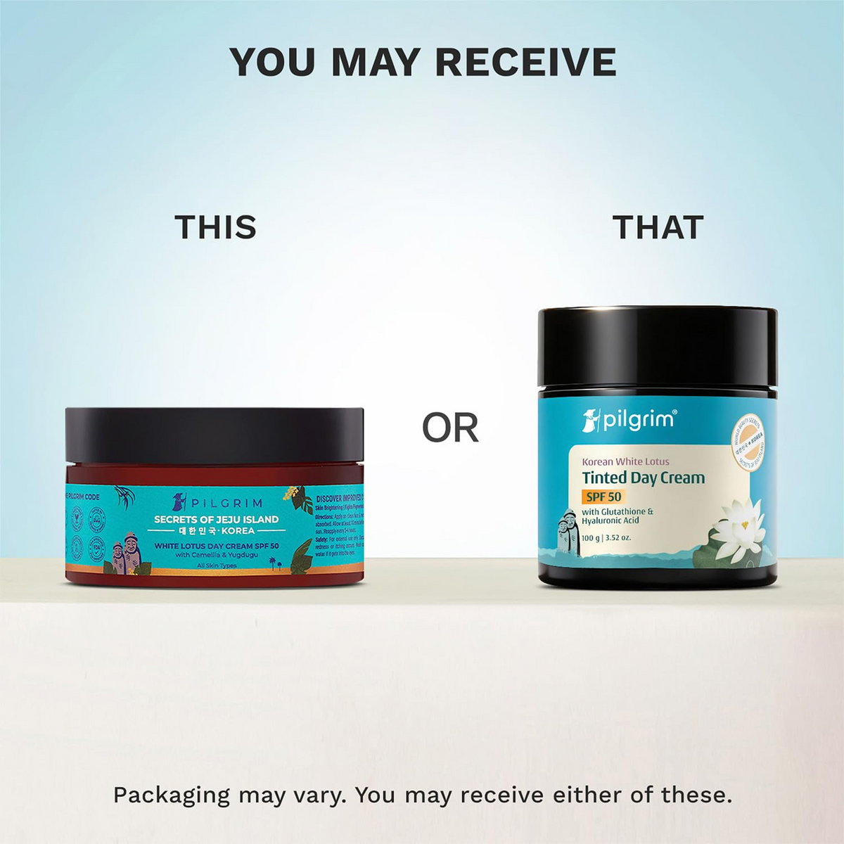 Pilgrim Korean White Lotus Day Cream SPF 50 With Camellia And Yugdugu | Grocsy