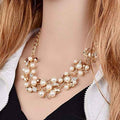 Gold-Toned Alloy Pearl Studded Long Haar Necklace - The Pari | Grocsy