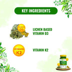 Pure Nutrition Vitamin D3 + K2 from Lichen Veg Tablets | Grocsy
