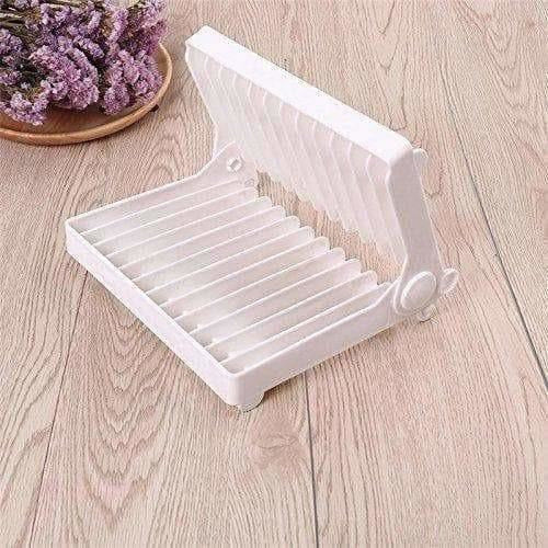 White Color - Folding Plastic Kitchen Dish Rack Stand Plate Holder - 2 Piece | Grocsy