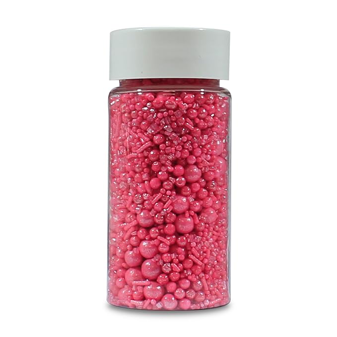 Confect Crimson Pink | Sprinkles Bottle for Decoration Bottle | Grocsy