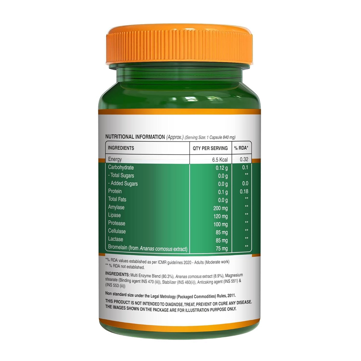 Pure Nutrition Digestive Enzymes with Bromelain Veg Capsules | Grocsy