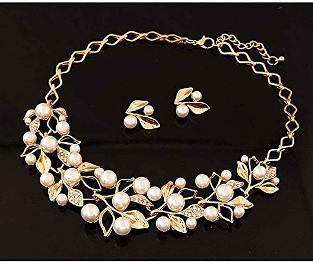 Gold-Toned Alloy Pearl Studded Long Haar Necklace - The Pari | Grocsy